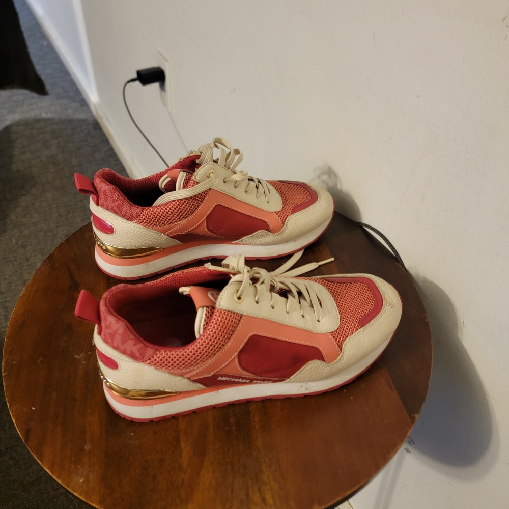 Michael Kors Red and Cream Women's Sneakers - Picture 4 of 4